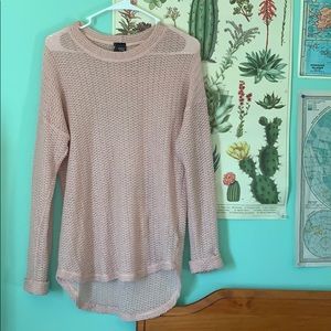 Small Sparkle & Fade Dusty Pink Crochet Sweater